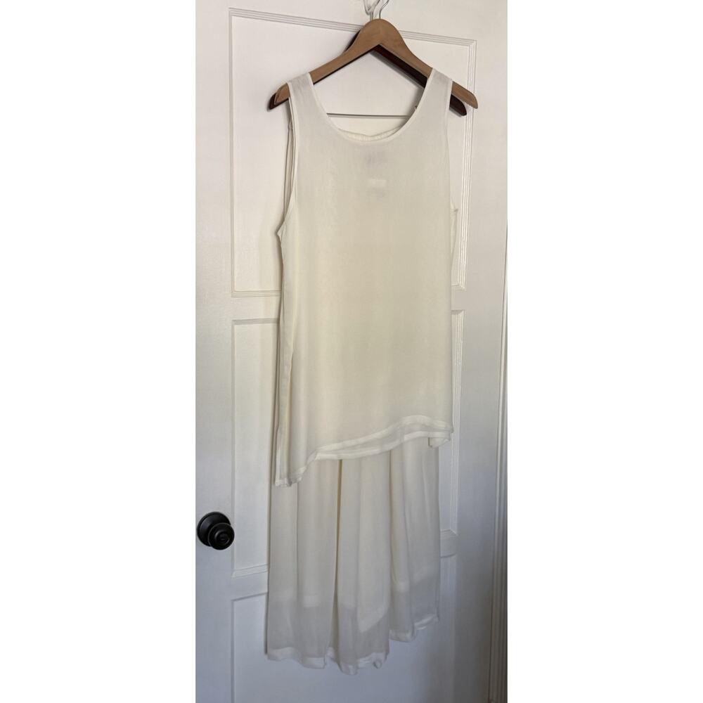 STERLING STYLES Art Silk White Top Pants Set One Size Boho Festival Bridal VTG